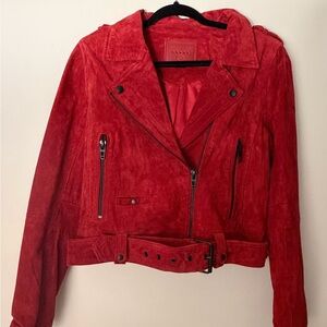 Blank NYC Vibrant Red Suede Jacket